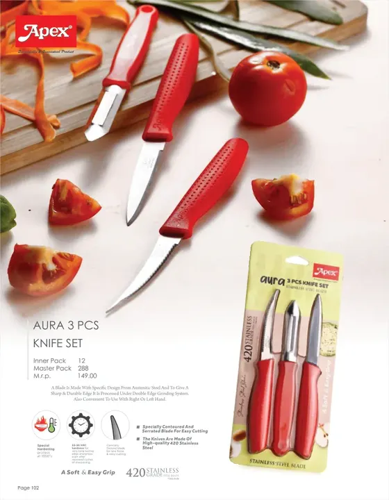 Apex Aura 3 Pcs Knife Set — Knives & Scissors