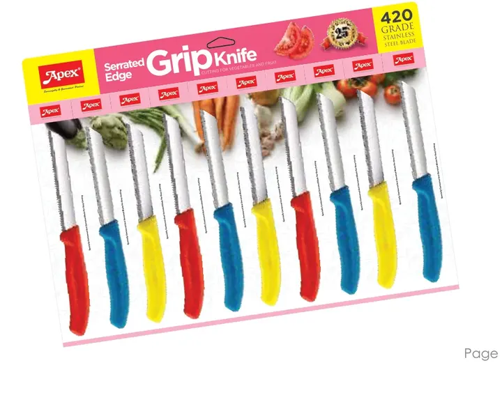 Apex Serrated Edge Grip Knife — Knives & Scissors