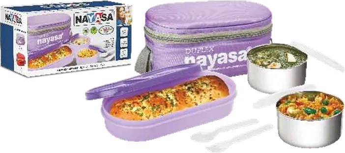 Nayasa Duplelx Deluxe — Soft Insulated Bags with Steel Tiffins