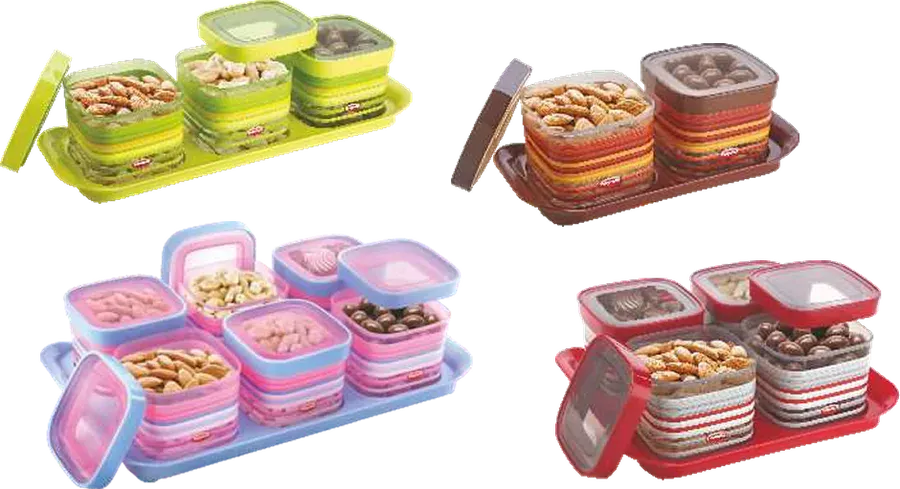Nayasa Fusion Tray Set — Airtight Servers & Serving Sets
