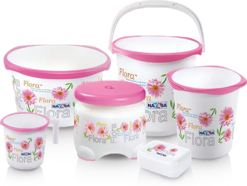 Nayasa Round Ring Bathroom Prtd 6 Pcs Set — Bathroom Sets
