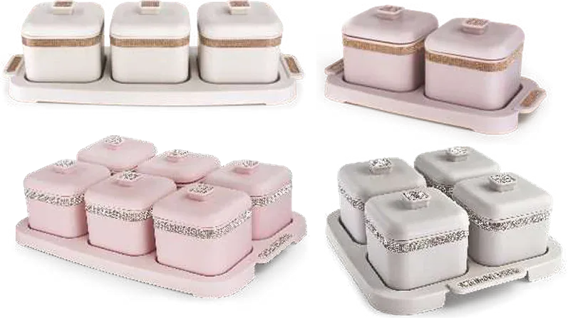 Nayasa Sapphire Square Tray Set — Airtight Servers & Serving Sets