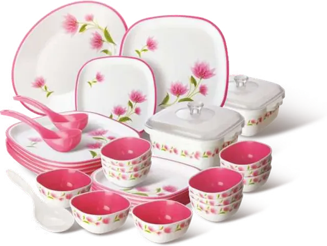 Nayasa Square Deluxe Dinner Set – 32 Pc — Microwave Safe Dinner Sets