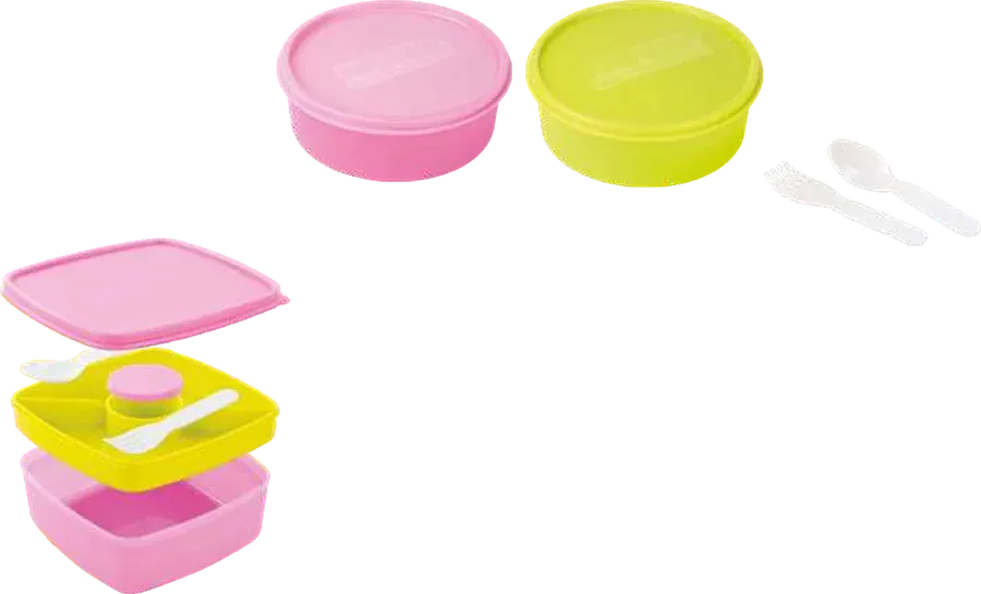 Nayasa Vital Round Double Decker — Plastic Lunch Boxes Non Insulated